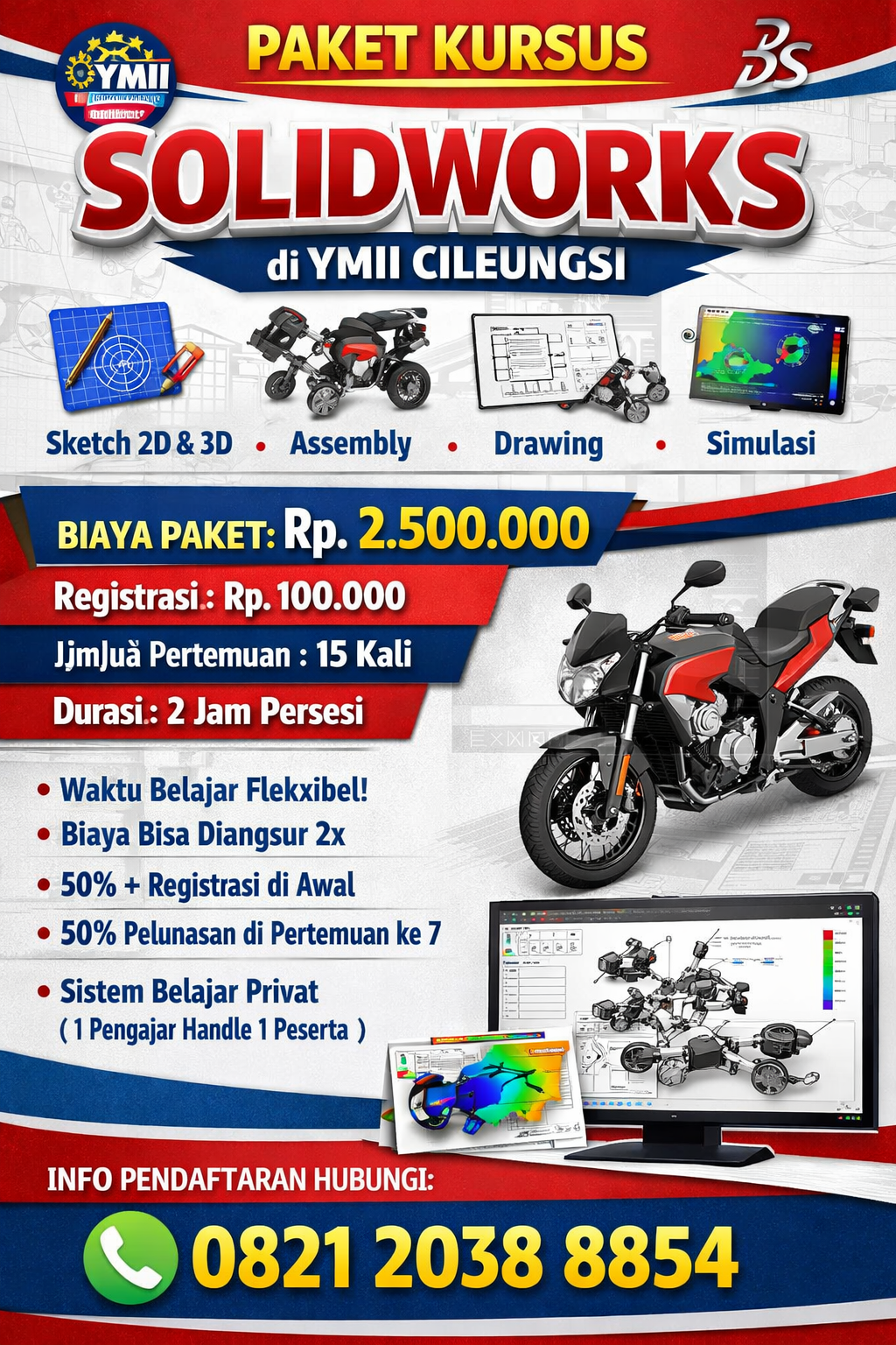 Belajar SolidWorks di Rumah Belajar Komputer YMII Cileungsi